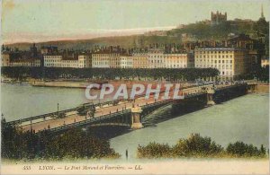 Postcard Old Bridge Morand Lyon and Fourviere
