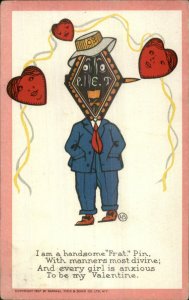 TUCK Coupling Pins Fantasy Handsome Frat Pin 1907 Postcard 