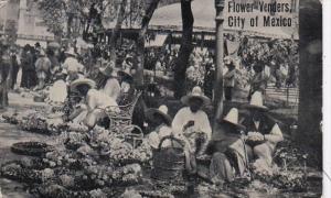 Mexico Flower Vendors Mexico City Real Photo