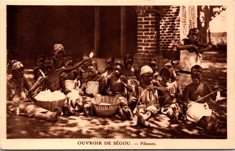 Mali Ségou Fileuses Natives Vintage Postcard 09.61