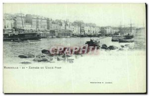 Old Postcard Marseille Entree Du Vieux Port Boat