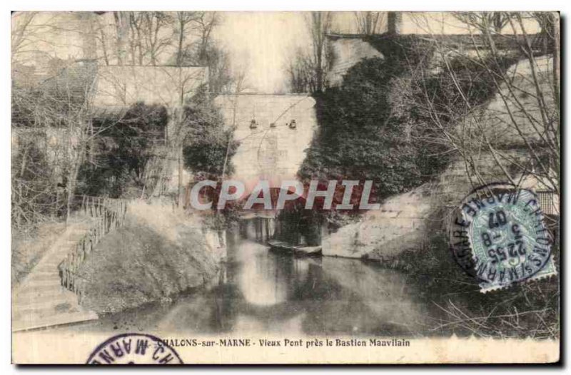 Old Postcard Chalons Sur Marne Old Bridge Near Bastien Mauvilain