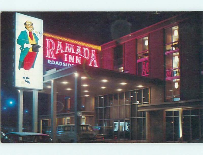 Unused Pre-1980 NEON SIGN AT RAMADA INN MOTEL Nashville Tennessee TN u6802-12