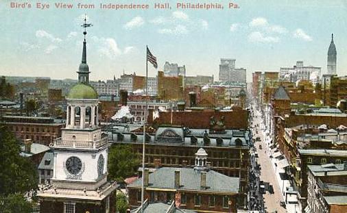 PA - Philadelphia, Bird's Eye View from Independence Hall