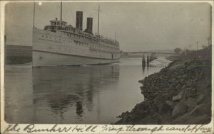 Steamship Bunker Hill Thru Cape Cod Canal c1910 Real Photo Postcard