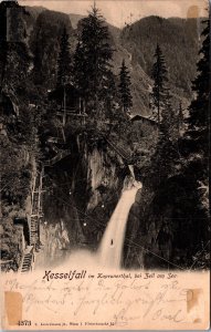 Austria Kesselfall im Kaprun Thal bei Zell am See Vintage Postcard 09.61