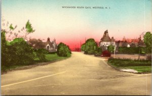 Vtg Westfield New Jersey NJ Wychwood South Gate Street View Homes 1930s Postcard