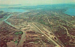 Seattle Washington WA~Boeing Field & Airplane Company~1958 Aerial View POSTCARD