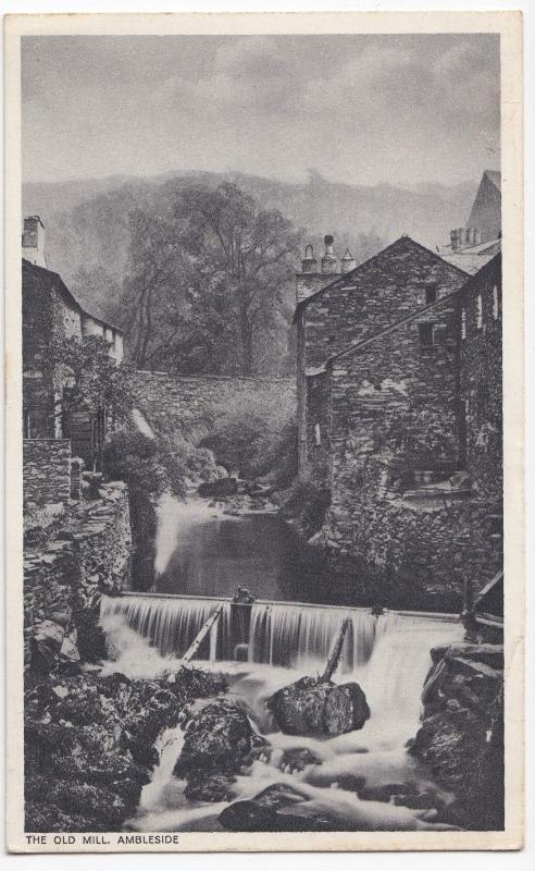 Cumbria; The Old Mill, Ambleside PPC To Miss Statham, Plumstead, 1934 PMK 