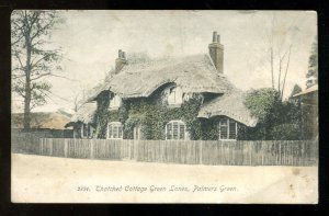 dc265 - LONDON Palmers Green 1915 Thatched Cottage Postcard