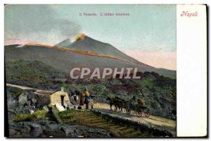 Old Postcard Volcan Napoli Il Vesuvio L & # 39ultima eurione