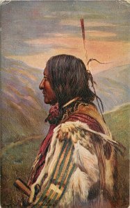 Postcard C-1910 Tuck Indian Chief paint Texture Oilette #3495 23-4710