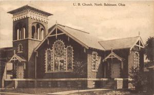 B22/ North Baltimore Ohio Postcard c1910 U.B Church Building