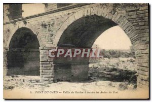 Old Postcard Vallee du Gard Pont du Gardon through the Arches Bridge