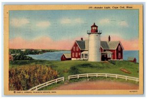 1953 Nobska Light Wood Hole Lighthouse Cape Cod Massachusetts MA Posted Postcard