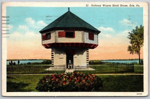 Vtg Erie Pennsylvania PA Anthony Wayne Block House 1930s View Old Postcard