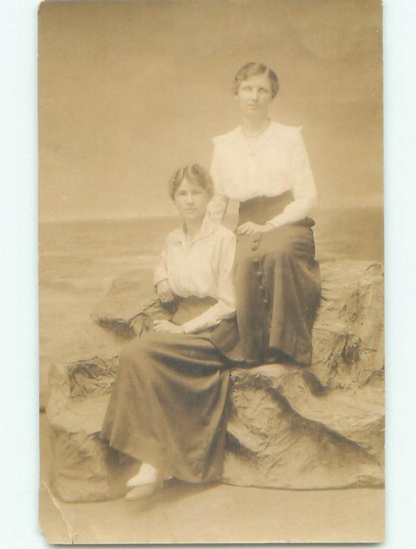 Pre-1918 rppc WOMEN POSING Studio In Ocean Grove New Jersey NJ i9320