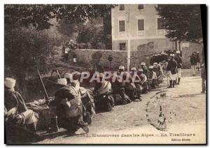 Old Postcard Army Maneuvers in the Alps In sharpshooters