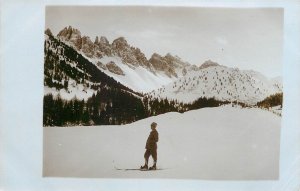 Austria Alpine mountaineers vintage photo postcard winter sports ski