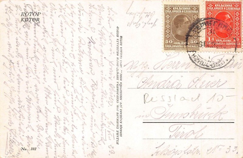 Croatia 1929 Kotor Mountains General view vintage postcard
