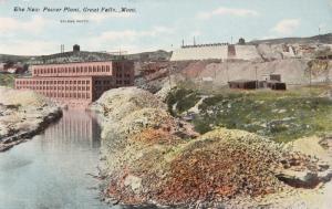 The New Power Plant Great Falls MT Montana Unused Vintage Delong Postcard E13