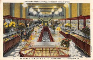 Alexandria Louisiana Schnack Jewelry Store Interior Vintage Postcard AA44493
