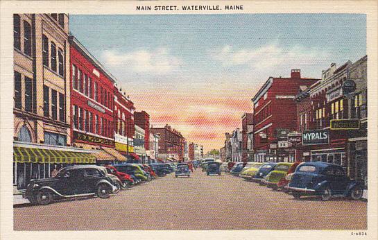 Maine Waterville Main Street 1950