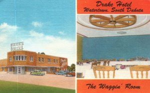 Vintage Postcard 1959 Drake Hotel Dining Waggin Room Watertown South Dakota SD