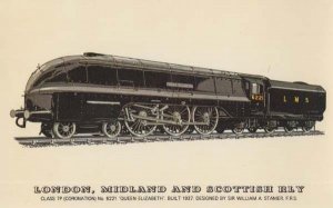 London Midland & Scottish Ely Railway Class 7P Queen Elizabeth Train Postcard