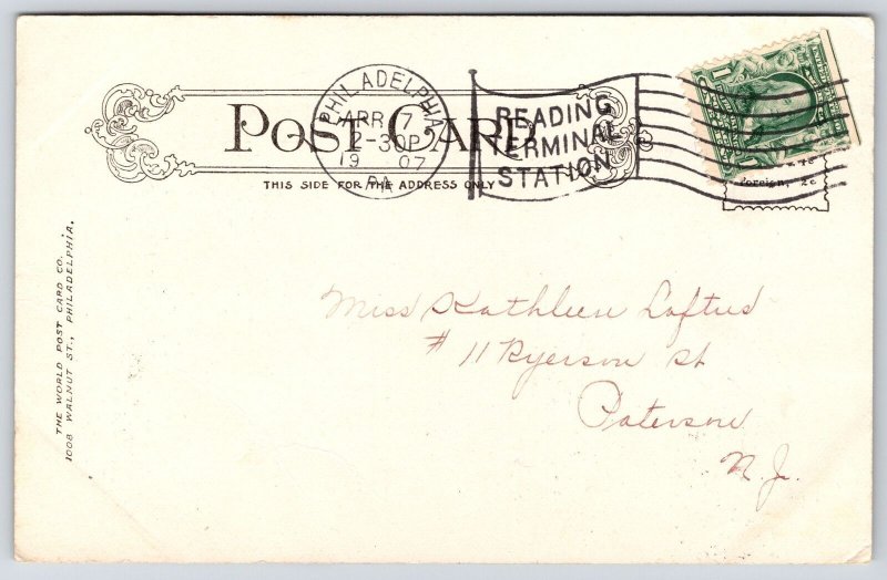 1907 City Hall Philadelphia Pennsylvania PA Roadway Building Posted Postcard