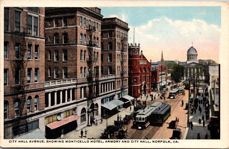 PC City Hall Avenue, Showing Monticello Hotel Armory City Hall Norfolk Virginia