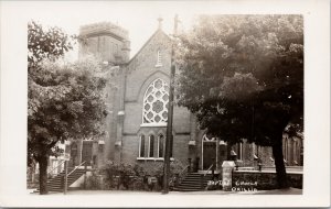 Baptist Church Orillia Ontario ON Unused Real Photo Postcard H8