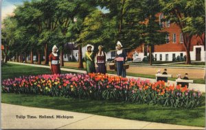 Tulip Time Holland Michigan Linen Postcard C037