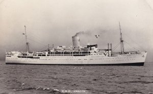 P&O Canton Ship Real Photo Old Postcard