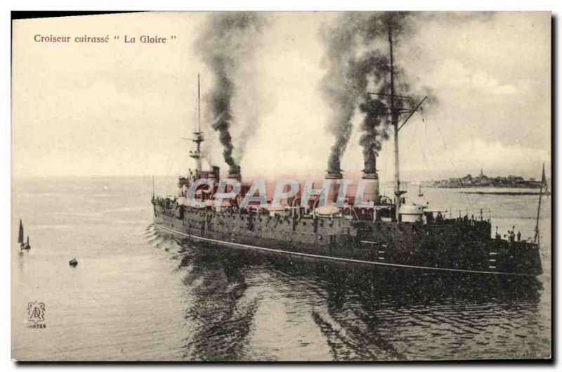 Old Postcard Boat War Cruiser The Breastplate Glory