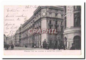 Paris (1) Old Postcard Rue du Louvre and Hotel des Postes