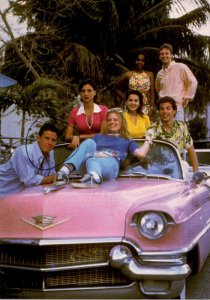 Television The Real World MIami South Beach Young Kids Sitting On Pink Cadillac