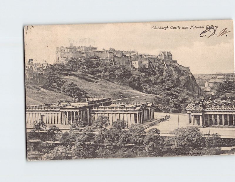 Postcard Edinburgh Castle and National Gallery Edinburgh Scotland