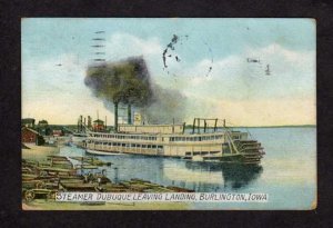 IA 1916 Steamer Steamship Dubuque Burlington IOWA Vintage Postcard PC Ship