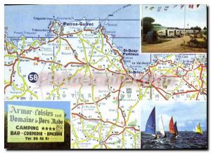 Postcard Modern TREBEURDEN Camping Pors Mabo-yachting