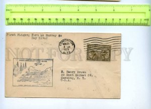 410165 CANADA 1929 year first flight from Fort McMurray to Hay River plane COVER