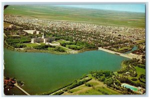 Aerial View Saskatchewan Parliament Buildings Wascana Lake Regina Sask Postcard 