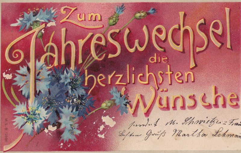 New Year Zum Jahreswechsel Die Herzlichen Wuensche 1901 Germany