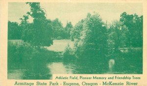 Athletic Field Armitage State Park Eugene Oregon 1930s Postcard McKenzie 8832