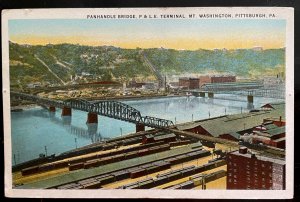 Vintage Postcard 1921 Panhandle Bridge, P & L.E  Terminal, Pittsburgh, PA.