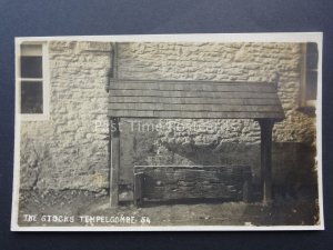 Somerset TEMPLECOMBE The Village Stocks c1917 RP Postcard