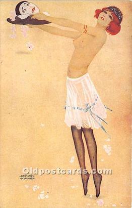 Salome montmartroise # 48 Marque L-E Artist Raphael Kirchner Unused light yel...