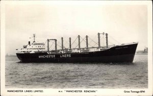 RPPC Manchester Liners Ltd Steamer Ship Manchester Renown Real Photo