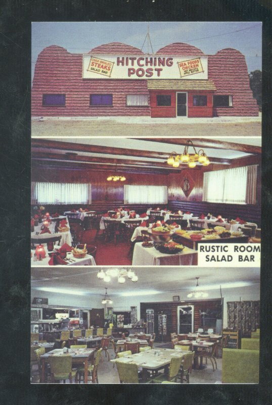 SULLIVAN MISSOURI ROUTE 66 HITCHING POST RESTAURANT POSTCARD MO.