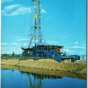 c1960s Texas Wildcat Oil Drilling Rig Morning Sun IA 1st Rural Route Cancel A148